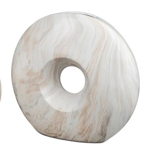 Deko Vase MARMOR rund mit Lochdesign D. 34cm creme braun Keramik Formano WA - Bild 1 von 3