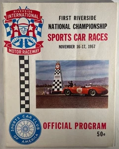 16.10.1957 "FIRST RIVERSIDE NATIONAL CHAMPIONSHIP" Sportwagenrennen sehr guter Zustand/NM (SELTEN) - Bild 1 von 7