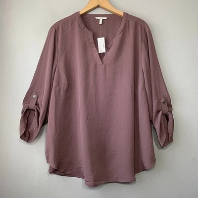 Top Maurices Talla Grande 1X Púrpura Polvoriento Romántico Minimalista Cottagecore Popover Foto 1 de 4
