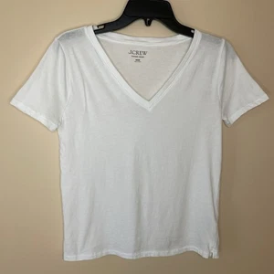 J.CREW T-Shirt Women XXS Vintage Jersey NEW Classic Fit V-Neck Tee White BY361 - Picture 1 of 15