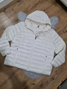 Tommy Hilfiger Womens White Cream Lightweight Puffer Jacket Size 18 BNWT - Picture 1 of 8