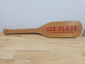 Vintage Six Flags Over Georgia Wooden Oar Or Paddle 18" Amusement Park Souvenir - Picture 1 of 8