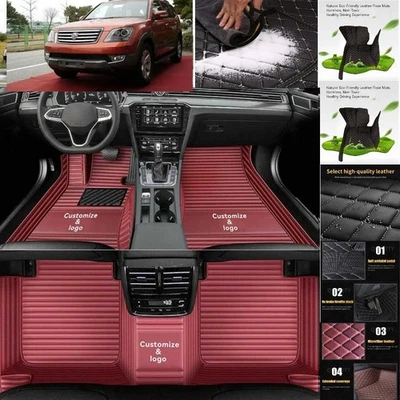 For Kia Borrego Car Floor Mats Waterproof Auto Custom Liner Carpets PU Leather - Image 1 of 4