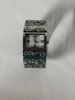 Vivani Women’s Silver Tone Ornate Filigree Bracelet Watch - Image 1 of 4