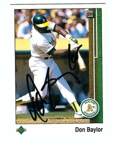 Autographed Don Baylor Oakland A's 1989 Upper Deck Card #601 w/COA - Picture 1 of 1