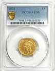 1874 GOLD US $3 DOLLAR INDIAN PRINCESS HEAD COIN PCGS ABOUT UNC 55