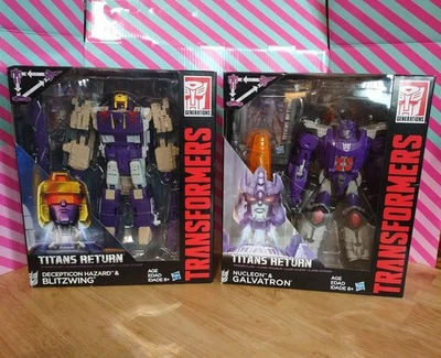 Lote Transformers Titans Return Decepticons-Blitzwing/Galvatron Voyager Class Foto 1 de 4