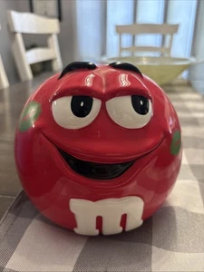 Vintage Red M&M Character Ms. Green Lip Prints 2003 Ceramic Cookie Jar No Lid - Picture 1 of 8