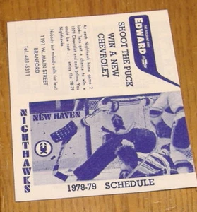 AHL pocket schedules new haven nighthawks 1978-79 - Picture 1 of 1