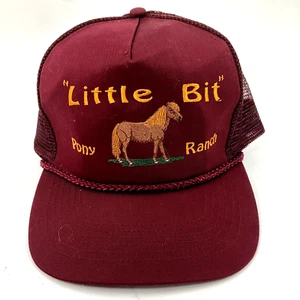 Sombrero de camionero bordado de colección marrón gorra borde trenza pequeño trozo pony rancho a presión - Imagen 1 de 11