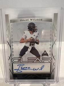 2022 Leaf Trinity Football Isaac Wilson ARC Clear Gold Auto #'d /99