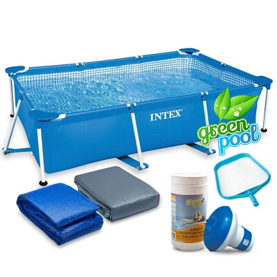INTEX 6 in 1 Gartenpool Frame Pool Schwimmbecken Rectangular Frame 300x200x75cm - Bild 1 von 4