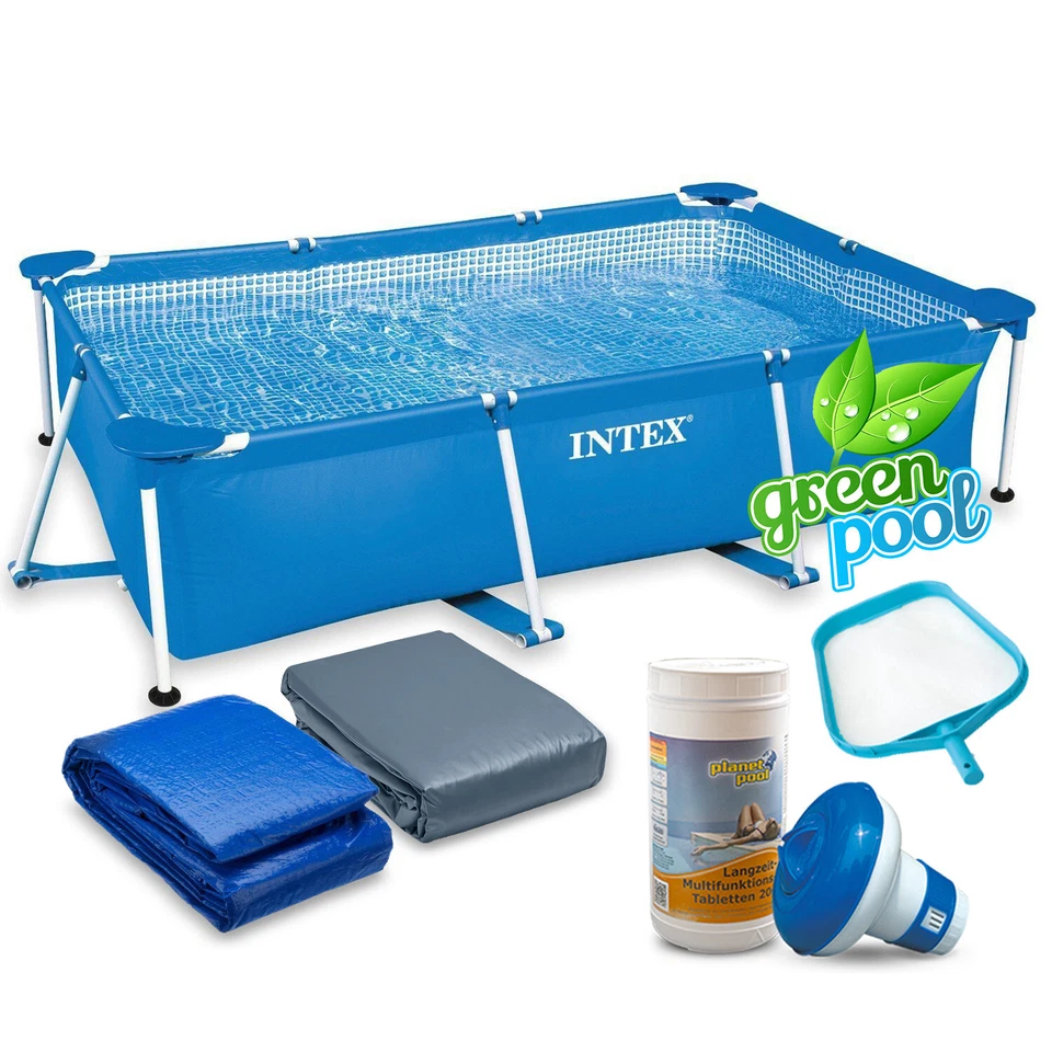INTEX 6 in 1 Gartenpool Frame Pool Schwimmbecken Rectangular Frame 300x200x75cm - Bild 1 von 4