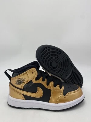 Nike Jordan 1 Mid SE (PS) Negro Metálico Dorado Zapatos (DR6968 071) Para hombres Talla 11C Foto 1 de 4
