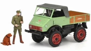 Schuco MERCEDES UNIMOG WEIDMANNSHEIL W/HAUNTER AND DOG 1:43 - Foto 1 di 1