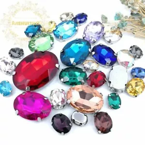 30 Pcs Glass Crystal Sew On Rhinestones Sparkly Wedding Dress Decorations DIY - Picture 1 of 27