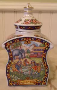 Sadler "World of Tea Collection" Porcelain Caddy/Jar CEYLON/elephant -no damage - Picture 1 of 10