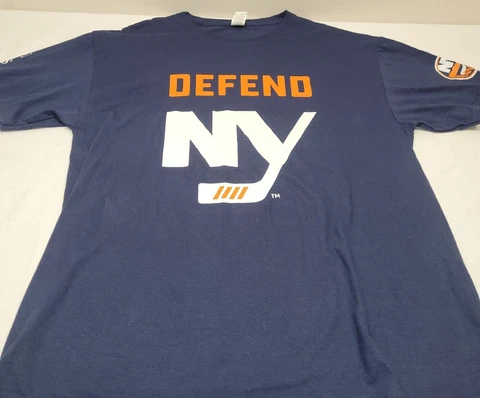 New York Islanders Hockey Defend NY Men’s Blue Shirt Size Large Cover