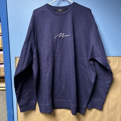 Sudadera Boohoo Hombre Talla 2X L Azul Manga Informal Sólida Cuello Redondo Firma Foto 1 de 4