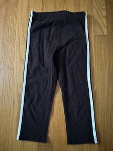 So Girl's Leggings Favorite Capri Size 8 Black Double White Stripe Elastic - Picture 1 of 2