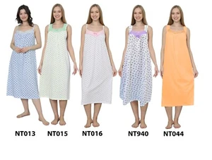 Trifolium Women Sleevless NightWear Cotton Long Ladies Floral Print Nightdress - Picture 1 of 55