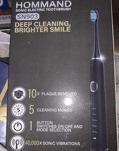 Hommand Elektrische Schallzahnbürste Schwarz SN903 Kabellos Wiederaufladbar - Bild 1 von 3