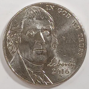 2016 P Jefferson Nickel Die Break Crack Revers Error - Picture 1 of 5