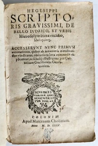 1575 JEWISH WARS by JOSEPHUS FLAVIUS antique VELLUM BOUND 16th CENTURY - Picture 1 of 11