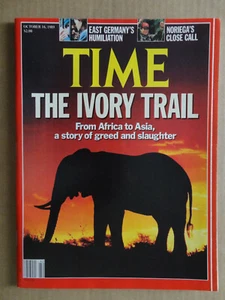 TIME magazine October 16 1989 IVORY TRAIL Poach-Noriega-EAST GERMANY-Bette Davis - Picture 1 of 6