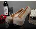 New Women Crystal Pumps Platform High Heels Sexy Stilettos Party Wedding Shoes