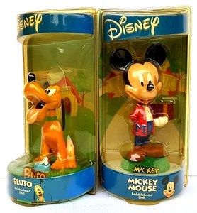 Walt Disney 2 Resine "Pluto e Topolino" Bobblehead Doll - Imagen 1 de 8