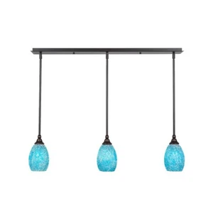 Toltec 3 Light Mini Pendant, Granite, 5" Turquoise Fusion - 36-DG-5055 - Picture 1 of 1