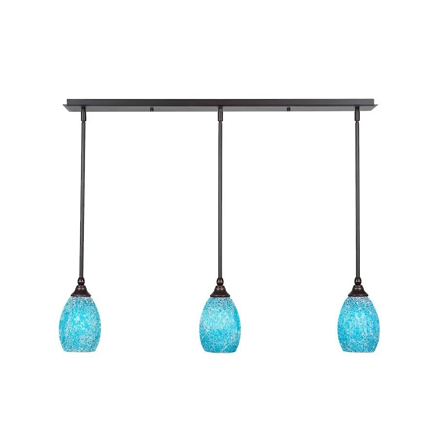Toltec 3 Light Mini Pendant, Granite, 5" Turquoise Fusion - 36-DG-5055 - Image 1 of 1