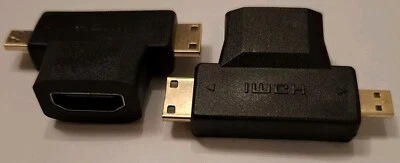 2 pack 3in1 HDMI female Adapter Converter to Mini Male + Micro male connector  - Image 1 of 2