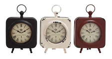 10" Multi Colored Metal Clock with Ring Top, Set of 3