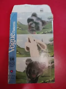 Vogue Craft Pattern 530 Racoon/Dog /Bear Puppets Uncut Factory Folds - Picture 1 of 5