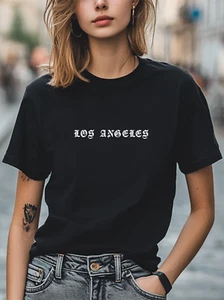 Los Angeles Graphic Unisex T-Shirt Women Men Fashion Casual Tee Printed In US - Picture 1 of 4