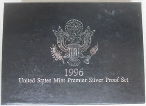 1996-S United States Mint Premier Silver Proof Set in Original US Mint Box/COA - Picture 1 of 3