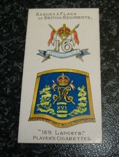 Players - Badges & Flags of British Regiments (Green) No10 - 16th Lancers