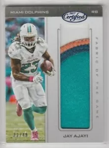 Tarjeta de parche de camiseta jumbo de 3 colores Jay Ajayi 2017 con certificación Panini #/49 - Imagen 1 de 1