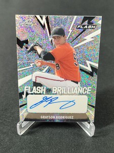 Grayson Rodriguez Autograph Speckle 2021 Leaf Flash Of Brilliance MLB Orioles 
