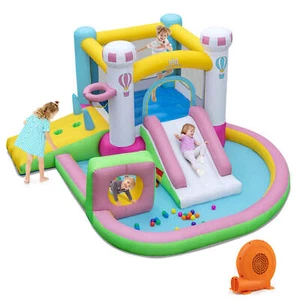 Inflatable Bounce House w/ Slide Jumping Area Obstacle Ball Pit w/ 502W Blower - Picture 1 of 9