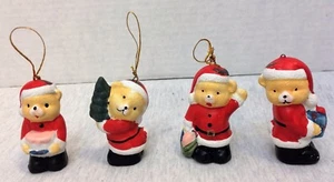 Adornos de árbol de Navidad de oso de Papá Noel de porcelana fina pintados a mano  - Imagen 1 de 6