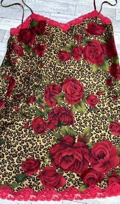 Vestido camisón vintage para mujer Victoria's Secret estampado de leopardo y rosa Y2K mediano Foto 1 de 4