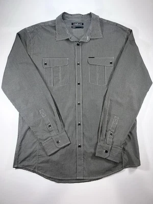 Black Gingham Long Sleeve Button Down Marc Ecko Shirt Men XL Vintage 100% Cotton - Image 1 of 4