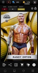 WWE Slam RANDY ORTON Topps Chrome Black 25 LEGENDARY Limited Edtn Gold Base 50cc - Picture 1 of 3