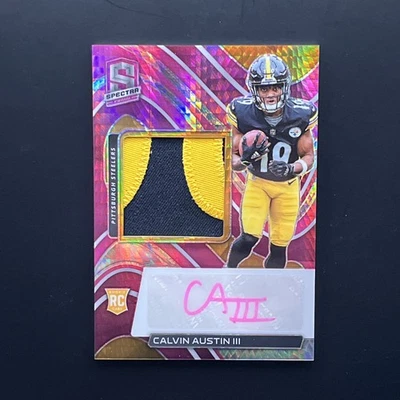 2022 Spectra Rookie Patch Autograph Pink Neon #240 CALVIN AUSTIN III /25 - Image 1 of 4