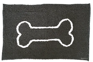 Haustier Trockenmatte super saugfähig Mikrofaser Nudel grau 55x85cm maschinenwaschbar - Bild 1 von 2