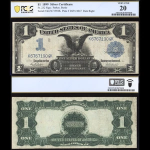 1899 $1 Black Eagle Silver Certificate - Fr. 232 - PCGS 20 - Picture 1 of 3