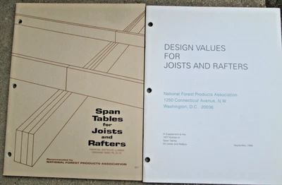 Lot of 2 Span Tables for Joists and Rafters 1977 & Design Values Supplement 1990 - Image 1 of 4